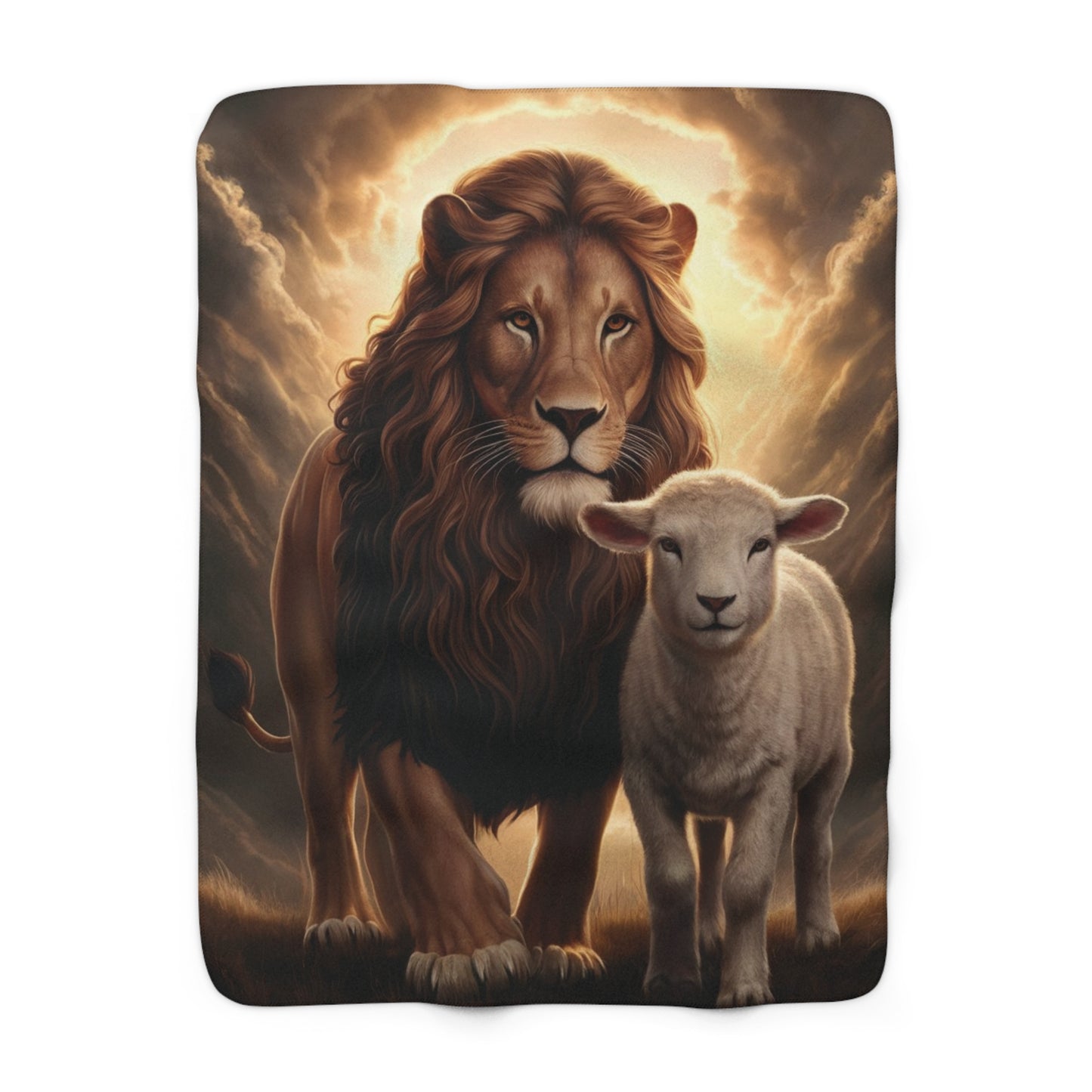 Lion and the Lamb Sherpa Fleece Blanket