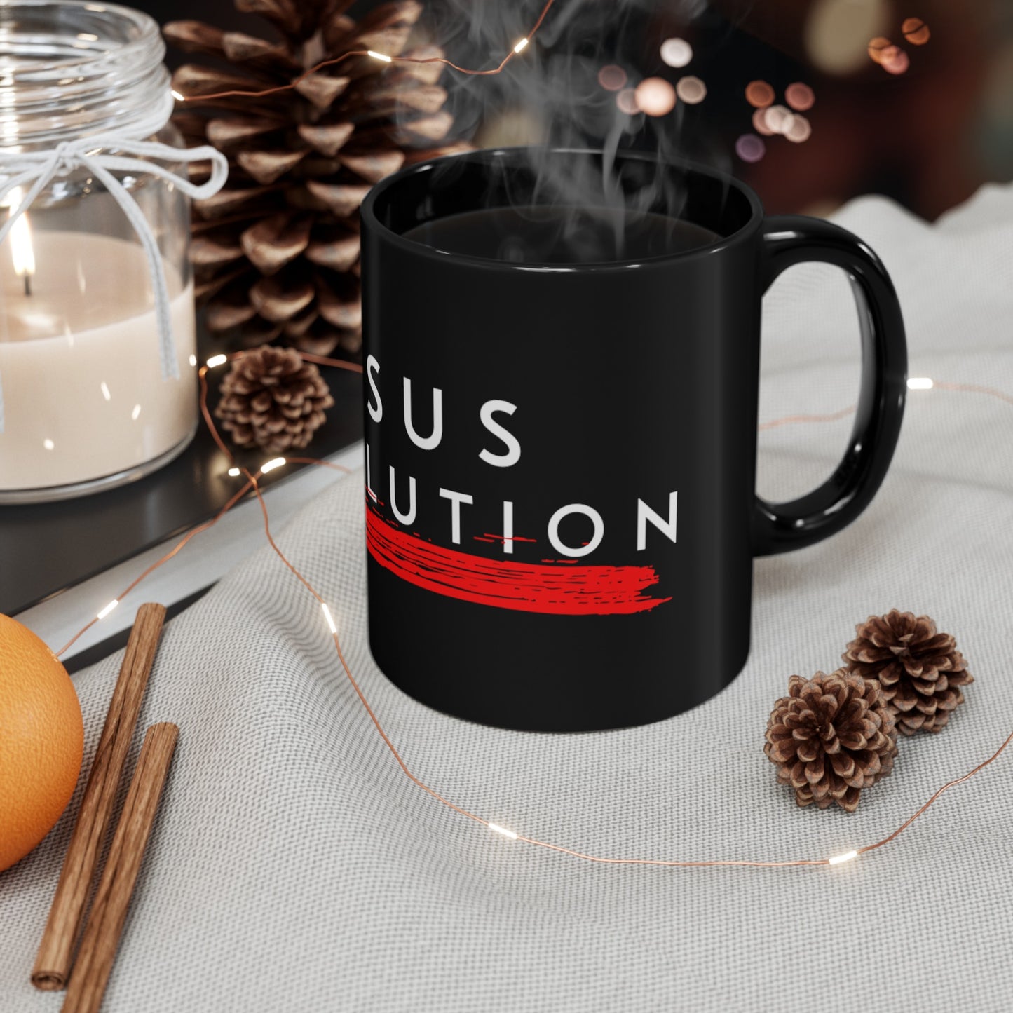 Jesus Revolution Black Mug